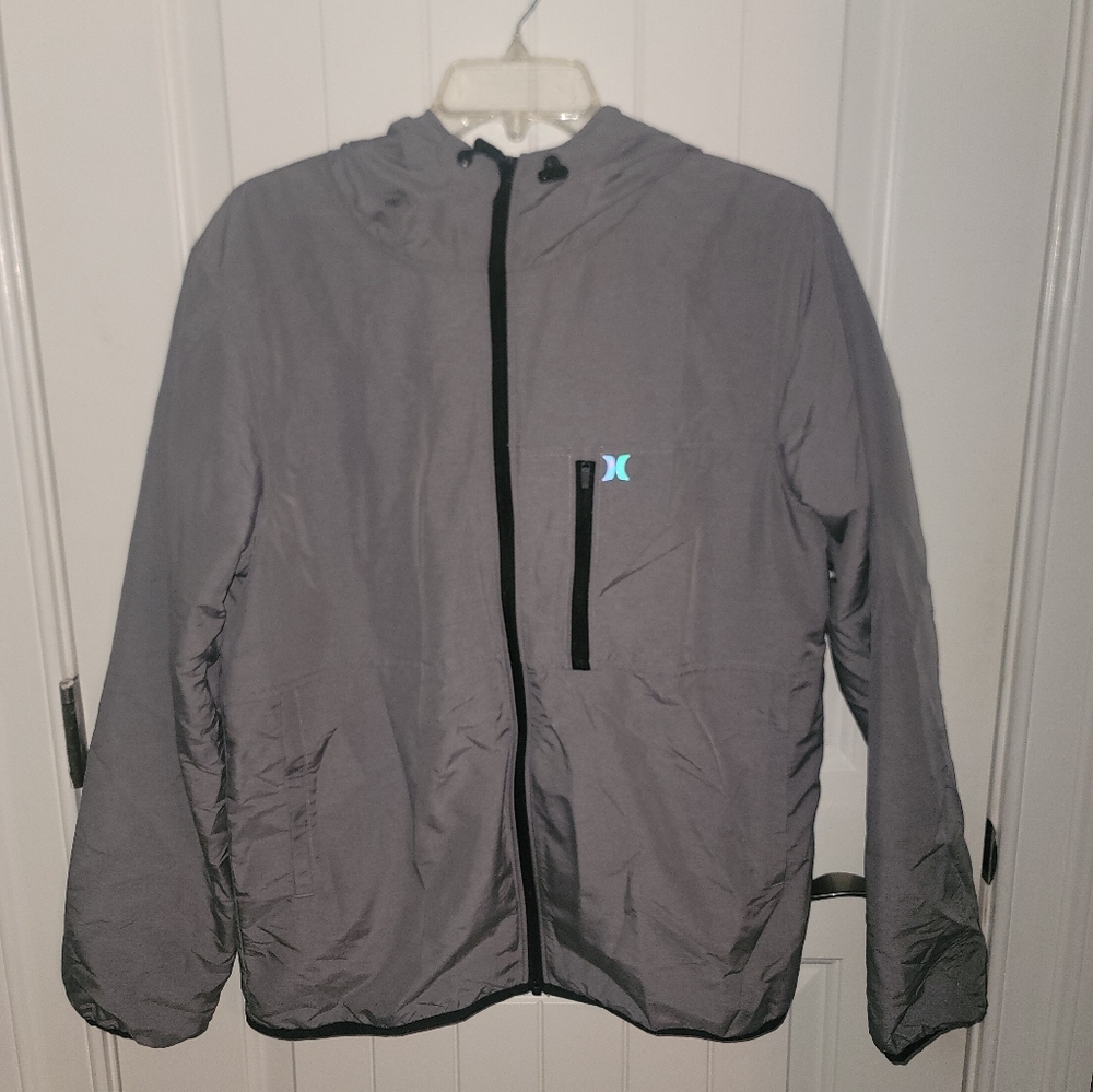 NWT Hurley Charcoal Grey Windbreaker Jacket  Medium